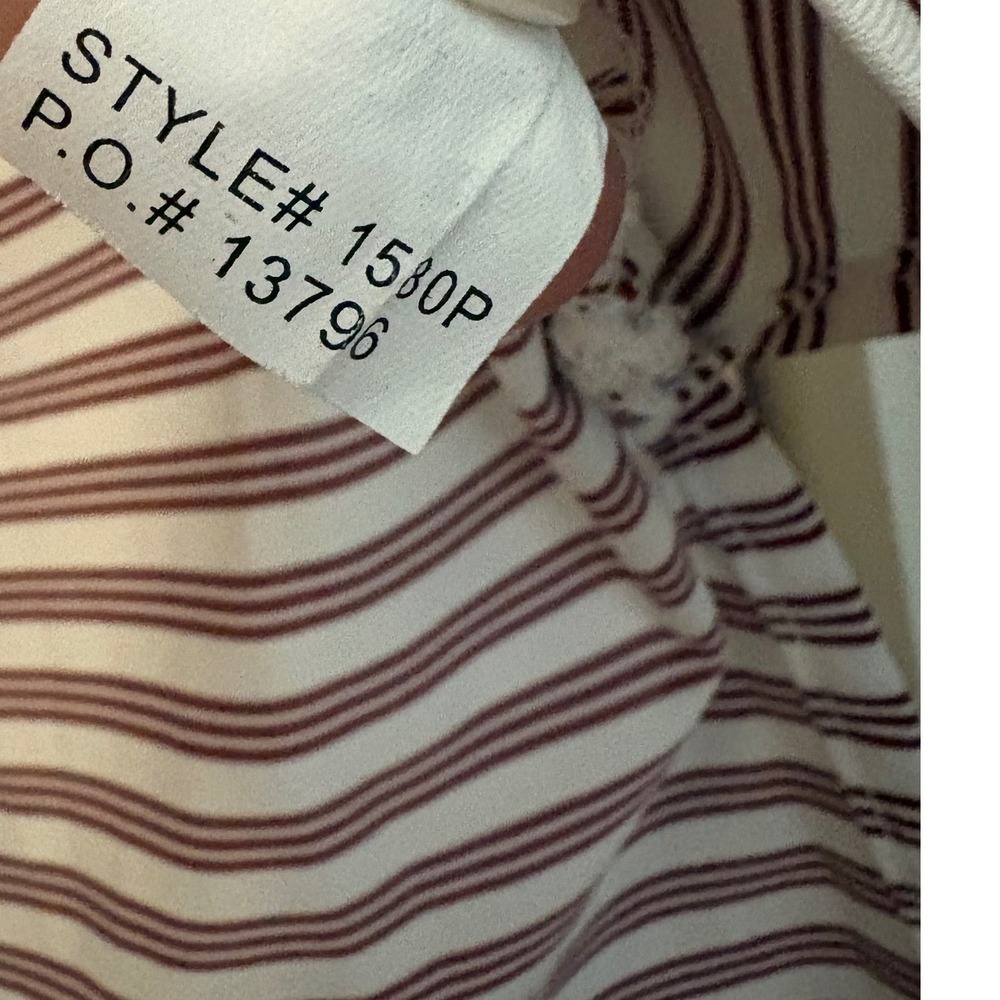 George Sherman Mens XL Polo Shirt Maroon White Striped Bulldog MSU 1580P - Picture 4 of 6